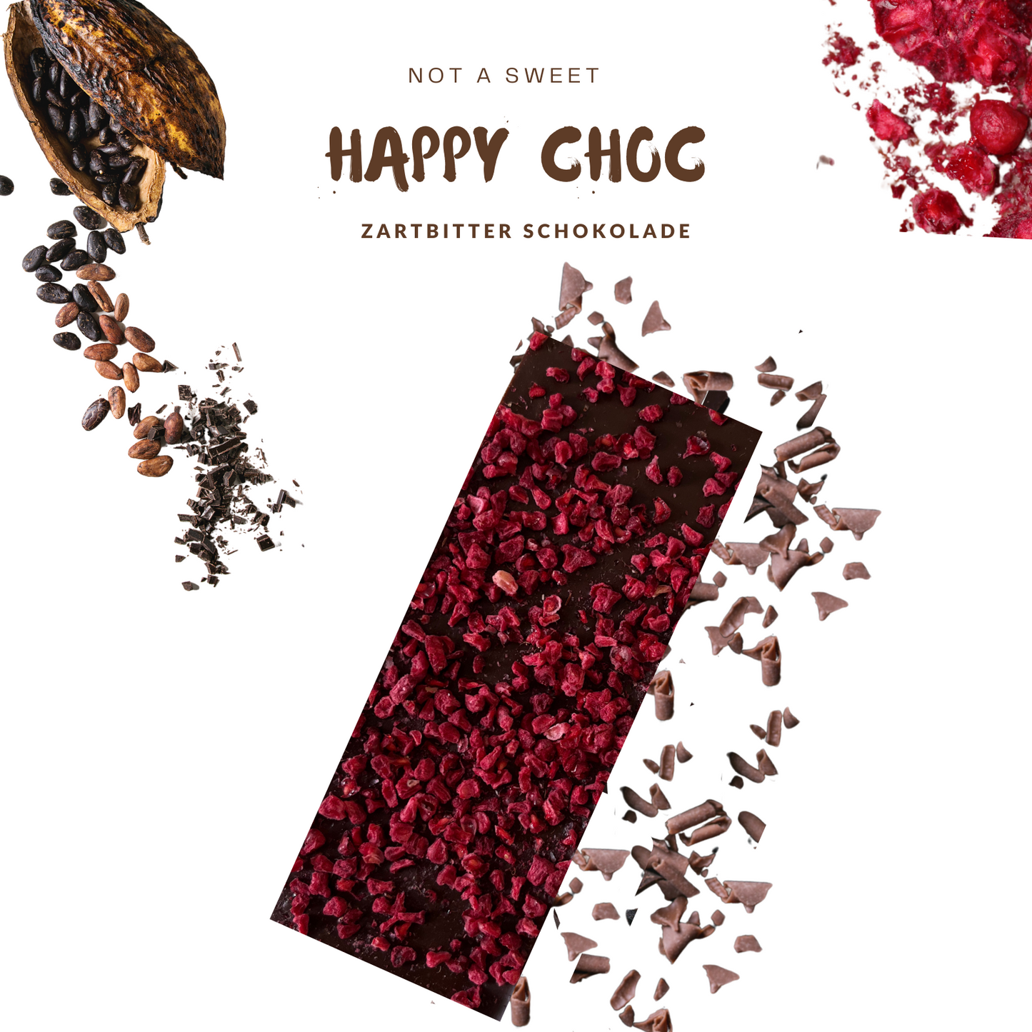 HAPPY CHOC - Die Schokolade zum Fliegen (sweet pur Kakao 74%)
