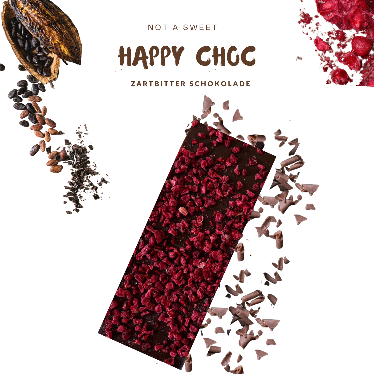 HAPPY CHOC - Die Schokolade zum Fliegen (sweet pur Kakao 74%)