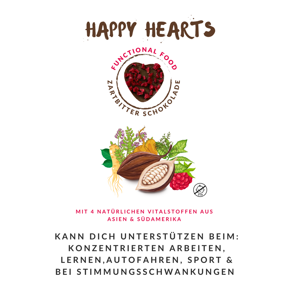 Happy Hearts- Schokoladenherzchen  Zartbitter