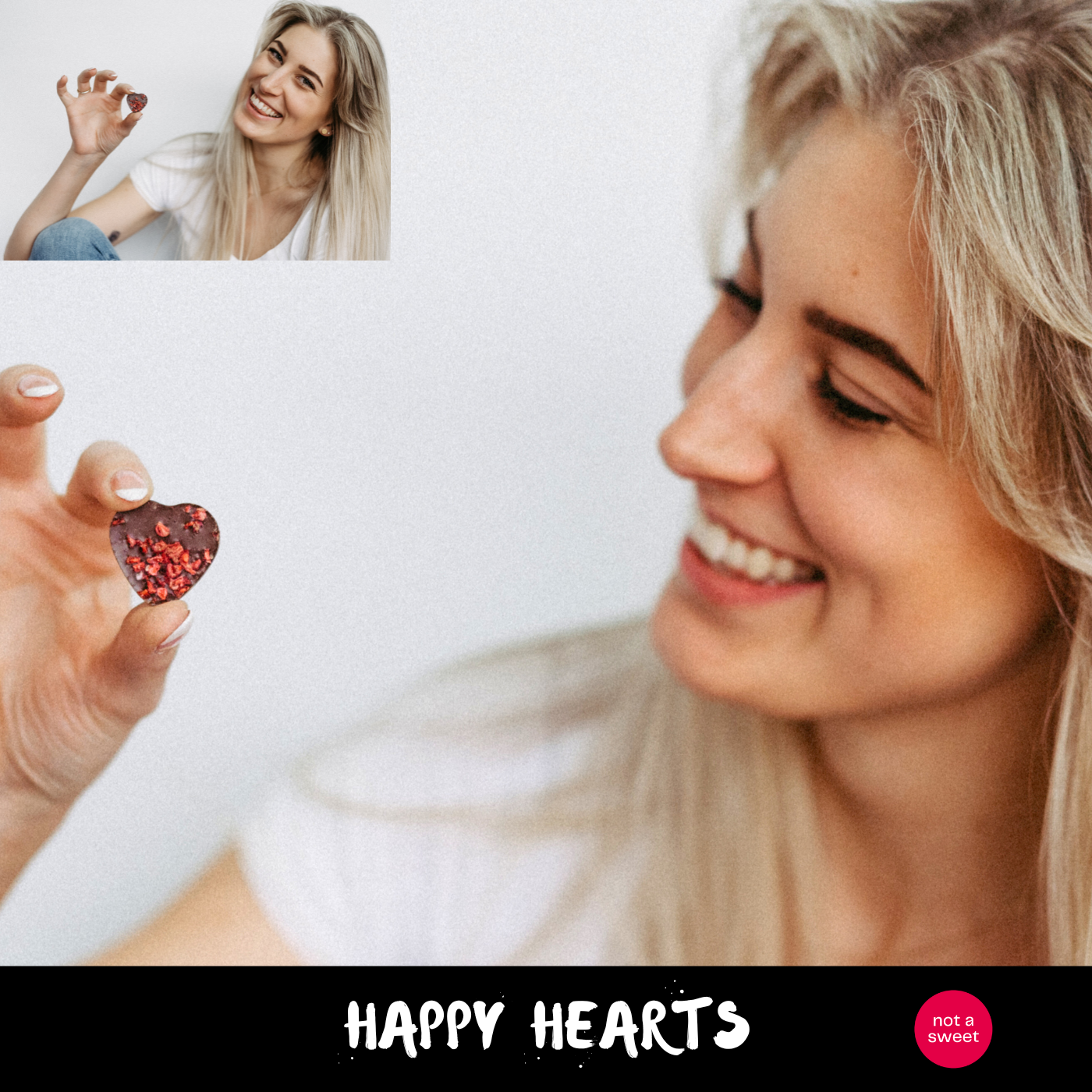 
                  
                    Happy Hearts- Schokoladenherzchen (pur  sweet 74% Kakao)
                  
                