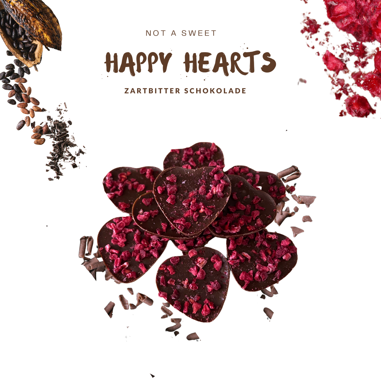 
                  
                    Happy Hearts- Schokoladenherzchen (pur  sweet 74% Kakao)
                  
                